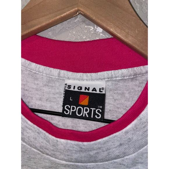 Vintage Las Vegas Shirt Signal Sports Tee 90s Neon Tourist Graphic Ringer Large - Picture 9 of 13